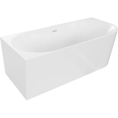 Mexen Mia wanna wolnostojąca narożna lewa 150 x 75 cm, biała, przelew biały - 52691507500L-20 Mexen Mia wanna wolnostojąca narożna lewa 150 x 75 cm, biała, przelew biały - 52691507500L-20