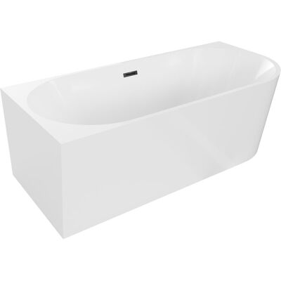 Mexen Mia wanna wolnostojąca narożna lewa 160 x 75 cm, biała, przelew czarny - 52691607500L-70 Mexen Mia wanna wolnostojąca narożna lewa 160 x 75 cm, biała, przelew czarny - 52691607500L-70