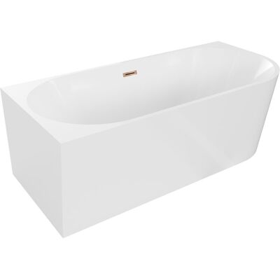 Mexen Mia wanna wolnostojąca narożna lewa 160 x 80 cm, biała, przelew różowe złoto - 52691608000L-60 Mexen Mia wanna wolnostojąca narożna lewa 160 x 80 cm, biała, przelew różowe złoto - 52691608000L-60