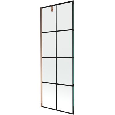 Mexen Next parawan nawannowy 1-skrzydłowy 70 x 150 cm, czarny wzór, różowe złoto Mexen Next parawan nawannowy 1-skrzydłowy 70 x 150 cm, czarny wzór, różowe złoto
