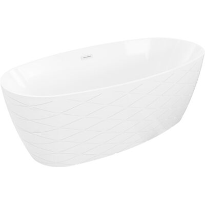 Mexen Olea wanna wolnostojąca wzór 170 x 80 cm, biała, przelew biały - 52821708000-20 Mexen Olea wanna wolnostojąca wzór 170 x 80 cm, biała, przelew biały - 52821708000-20