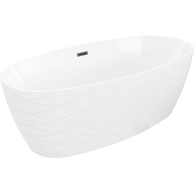 Mexen Olea wanna wolnostojąca wzór 170 x 80 cm, biała, przelew czarny - 52821708000-70 Mexen Olea wanna wolnostojąca wzór 170 x 80 cm, biała, przelew czarny - 52821708000-70