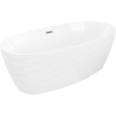 Mexen Olea wanna wolnostojąca wzór 170 x 80 cm, biała, przelew różowe złoto - 52821708000-60 Mexen Olea wanna wolnostojąca wzór 170 x 80 cm, biała, przelew różowe złoto - 52821708000-60