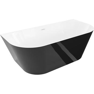 Mexen Oval Slim wanna wolnostojąca przyścienna 170 x 80 cm, biała/czarna, przelew biały - 52661708075-20 Mexen Oval Slim wanna wolnostojąca przyścienna 170 x 80 cm, biała/czarna, przelew biały - 52661708075-20