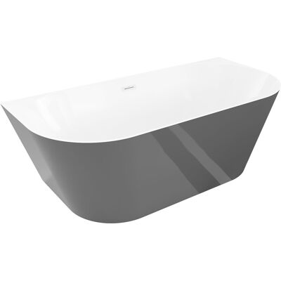 Mexen Oval Slim wanna wolnostojąca przyścienna 170 x 80 cm, biała/szara, przelew biały - 52661708062-20 Mexen Oval Slim wanna wolnostojąca przyścienna 170 x 80 cm, biała/szara, przelew biały - 52661708062-20