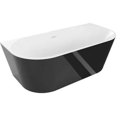 Mexen Oval wanna wolnostojąca przyścienna 150 x 75 cm, biała/czarna, przelew biały - 52671507575-20 Mexen Oval wanna wolnostojąca przyścienna 150 x 75 cm, biała/czarna, przelew biały - 52671507575-20