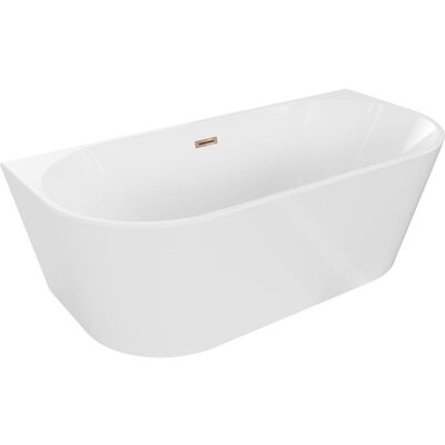 Mexen Oval wanna wolnostojąca przyścienna 150 x 75 cm, biała, przelew różowe złoto - 52671507500-60 Mexen Oval wanna wolnostojąca przyścienna 150 x 75 cm, biała, przelew różowe złoto - 52671507500-60