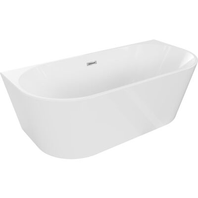 Mexen Oval wanna wolnostojąca przyścienna 170 x 80 cm, biała, przelew chrom - 52671708000-01 Mexen Oval wanna wolnostojąca przyścienna 170 x 80 cm, biała, przelew chrom - 52671708000-01
