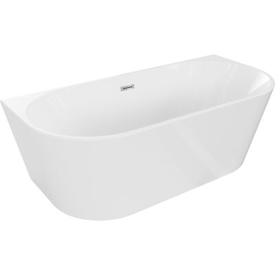 Mexen Oval wanna wolnostojąca przyścienna 180 x 80 cm, biała, przelew chrom - 52671808000-01 Mexen Oval wanna wolnostojąca przyścienna 180 x 80 cm, biała, przelew chrom - 52671808000-01