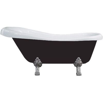 Mexen Retro wanna wolnostojąca 170 x 75 cm biała/czarna nogi chrom - 53251707575-00 Mexen Retro wanna wolnostojąca 170 x 75 cm biała/czarna nogi chrom - 53251707575-00