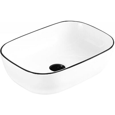 Mexen Rita umywalka nablatowa 45 x 32 cm biała/czarna - 21084507 Mexen Rita umywalka nablatowa 45 x 32 cm biała/czarna - 21084507
