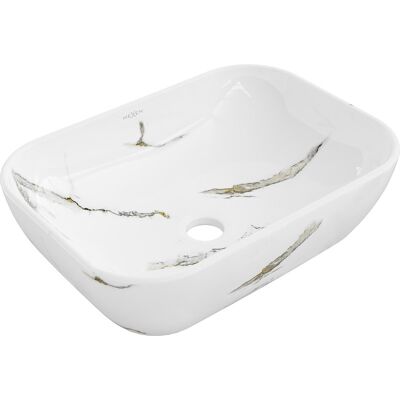 Mexen Rita umywalka nablatowa 45 x 32 cm, biała kamień - 21084581 Mexen Rita umywalka nablatowa 45 x 32 cm, biała kamień - 21084581