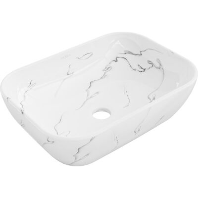 Mexen Rita umywalka nablatowa 45 x 32 cm, biała kamień - 21084583 Mexen Rita umywalka nablatowa 45 x 32 cm, biała kamień - 21084583