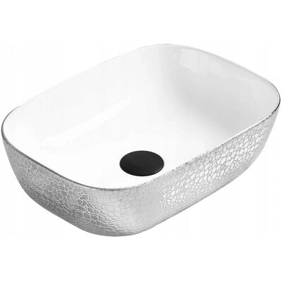Mexen Rita umywalka nablatowa 45 x 32 cm biała/srebrna - 21084555 Mexen Rita umywalka nablatowa 45 x 32 cm biała/srebrna - 21084555