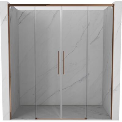 Mexen Rox drzwi prysznicowe rozsuwane 190 cm, transparent, różowe złoto - 8C2-190-002-60-00 Mexen Rox drzwi prysznicowe rozsuwane 190 cm, transparent, różowe złoto - 8C2-190-002-60-00