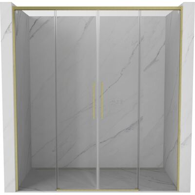 Mexen Rox drzwi prysznicowe rozsuwane 190 cm, transparent, złote szczotkowane - 8C2-190-002-55-00 Mexen Rox drzwi prysznicowe rozsuwane 190 cm, transparent, złote szczotkowane - 8C2-190-002-55-00