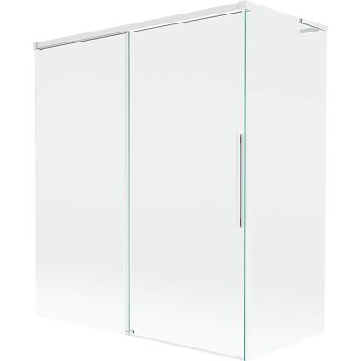 Mexen Rox L parawan nawannowy 2-skrzydłowy rozsuwany 140 + 70 x 150 cm, transparent, biały - 8C9L-140-070-20-00 Mexen Rox L parawan nawannowy 2-skrzydłowy rozsuwany 140 + 70 x 150 cm, transparent, biały - 8C9L-140-070-20-00