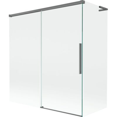 Mexen Rox L parawan nawannowy 2-skrzydłowy rozsuwany 150 + 70 x 150 cm, transparent, gun metal - 8C9L-150-070-95-00 Mexen Rox L parawan nawannowy 2-skrzydłowy rozsuwany 150 + 70 x 150 cm, transparent, gun metal - 8C9L-150-070-95-00
