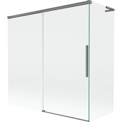 Mexen Rox L parawan nawannowy 2-skrzydłowy rozsuwany 160 + 70 x 150 cm, transparent, gun metal - 8C9L-160-070-95-00 Mexen Rox L parawan nawannowy 2-skrzydłowy rozsuwany 160 + 70 x 150 cm, transparent, gun metal - 8C9L-160-070-95-00
