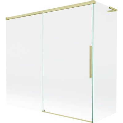 Mexen Rox L parawan nawannowy 2-skrzydłowy rozsuwany 170 + 75 x 150 cm, transparent, złoty szczotkowany - 8C9L-170-075-55-00 Mexen Rox L parawan nawannowy 2-skrzydłowy rozsuwany 170 + 75 x 150 cm, transparent, złoty szczotkowany - 8C9L-170-075-55-00
