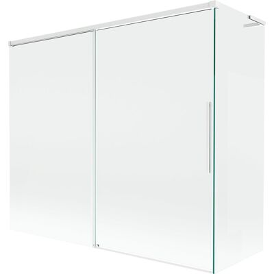 Mexen Rox L parawan nawannowy 2-skrzydłowy rozsuwany 180 + 90 x 150 cm, transparent, biały - 8C9L-180-090-20-00 Mexen Rox L parawan nawannowy 2-skrzydłowy rozsuwany 180 + 90 x 150 cm, transparent, biały - 8C9L-180-090-20-00