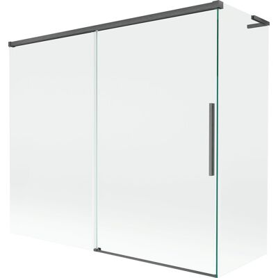 Mexen Rox L parawan nawannowy 2-skrzydłowy rozsuwany 180 + 90 x 150 cm, transparent, gun gray szczotkowany - 8C9L-180-090-66-00 Mexen Rox L parawan nawannowy 2-skrzydłowy rozsuwany 180 + 90 x 150 cm, transparent, gun gray szczotkowany - 8C9L-180-090-66-00