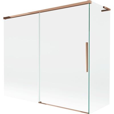 Mexen Rox L parawan nawannowy 2-skrzydłowy rozsuwany 180 + 90 x 150 cm, transparent, różowe złoto - 8C9L-180-090-60-00 Mexen Rox L parawan nawannowy 2-skrzydłowy rozsuwany 180 + 90 x 150 cm, transparent, różowe złoto - 8C9L-180-090-60-00