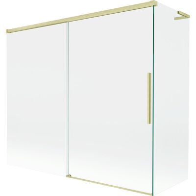 Mexen Rox L parawan nawannowy 2-skrzydłowy rozsuwany 180 + 90 x 150 cm, transparent, złoty szczotkowany - 8C9L-180-090-55-00 Mexen Rox L parawan nawannowy 2-skrzydłowy rozsuwany 180 + 90 x 150 cm, transparent, złoty szczotkowany - 8C9L-180-090-55-00