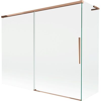 Mexen Rox L parawan nawannowy 2-skrzydłowy rozsuwany 190 + 80 x 150 cm, transparent, różowe złoto - 8C9L-190-080-60-00 Mexen Rox L parawan nawannowy 2-skrzydłowy rozsuwany 190 + 80 x 150 cm, transparent, różowe złoto - 8C9L-190-080-60-00
