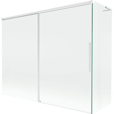 Mexen Rox L parawan nawannowy 2-skrzydłowy rozsuwany 190 + 90 x 150 cm, transparent, biały - 8C9L-190-090-20-00 Mexen Rox L parawan nawannowy 2-skrzydłowy rozsuwany 190 + 90 x 150 cm, transparent, biały - 8C9L-190-090-20-00