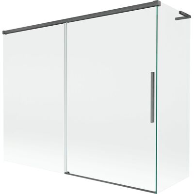 Mexen Rox L parawan nawannowy 2-skrzydłowy rozsuwany 190 + 90 x 150 cm, transparent, gun gray szczotkowany - 8C9L-190-090-66-00 Mexen Rox L parawan nawannowy 2-skrzydłowy rozsuwany 190 + 90 x 150 cm, transparent, gun gray szczotkowany - 8C9L-190-090-66-00