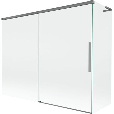 Mexen Rox L parawan nawannowy 2-skrzydłowy rozsuwany 190 + 90 x 150 cm, transparent, gun metal - 8C9L-190-090-95-00 Mexen Rox L parawan nawannowy 2-skrzydłowy rozsuwany 190 + 90 x 150 cm, transparent, gun metal - 8C9L-190-090-95-00