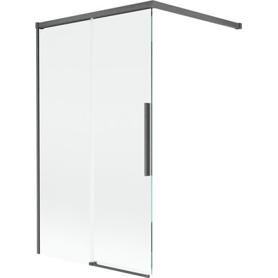 Mexen Rox parawan nawannowy 2-skrzydłowy rozsuwany 100 x 150 cm, transparent, gun gray szczotkowany - 8C9-100-003-66-00 Mexen Rox parawan nawannowy 2-skrzydłowy rozsuwany 100 x 150 cm, transparent, gun gray szczotkowany - 8C9-100-003-66-00