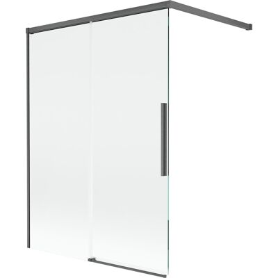 Mexen Rox parawan nawannowy 2-skrzydłowy rozsuwany 120 x 150 cm, transparent, gun gray szczotkowany - 8C9-100-003-66-00 Mexen Rox parawan nawannowy 2-skrzydłowy rozsuwany 120 x 150 cm, transparent, gun gray szczotkowany - 8C9-100-003-66-00