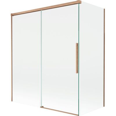 Mexen Rox parawan nawannowy 2-skrzydłowy rozsuwany 140 + 70 x 150 cm, transparent, miedż szczotkowana - 8C9-140-070-65-00 Mexen Rox parawan nawannowy 2-skrzydłowy rozsuwany 140 + 70 x 150 cm, transparent, miedż szczotkowana - 8C9-140-070-65-00