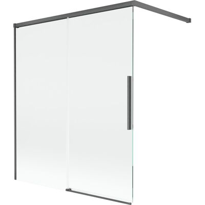 Mexen Rox parawan nawannowy 2-skrzydłowy rozsuwany 140 x 150 cm, transparent, gun gray szczotkowany - 8C9-140-003-66-00 Mexen Rox parawan nawannowy 2-skrzydłowy rozsuwany 140 x 150 cm, transparent, gun gray szczotkowany - 8C9-140-003-66-00