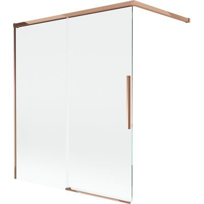 Mexen Rox parawan nawannowy 2-skrzydłowy rozsuwany 140 x 150 cm, transparent, różowe złoto - 8C9-140-003-60-00 Mexen Rox parawan nawannowy 2-skrzydłowy rozsuwany 140 x 150 cm, transparent, różowe złoto - 8C9-140-003-60-00