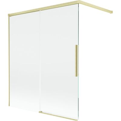 Mexen Rox parawan nawannowy 2-skrzydłowy rozsuwany 140 x 150 cm, transparent, złoty szczotkowany - 8C9-140-003-55-00 Mexen Rox parawan nawannowy 2-skrzydłowy rozsuwany 140 x 150 cm, transparent, złoty szczotkowany - 8C9-140-003-55-00