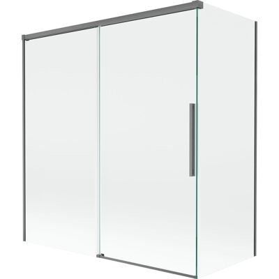 Mexen Rox parawan nawannowy 2-skrzydłowy rozsuwany 150 + 70 x 150 cm, transparent, gun metal - 8C9-150-070-95-00 Mexen Rox parawan nawannowy 2-skrzydłowy rozsuwany 150 + 70 x 150 cm, transparent, gun metal - 8C9-150-070-95-00