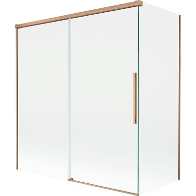 Mexen Rox parawan nawannowy 2-skrzydłowy rozsuwany 150 + 70 x 150 cm, transparent, miedż szczotkowana - 8C9-150-070-65-00 Mexen Rox parawan nawannowy 2-skrzydłowy rozsuwany 150 + 70 x 150 cm, transparent, miedż szczotkowana - 8C9-150-070-65-00