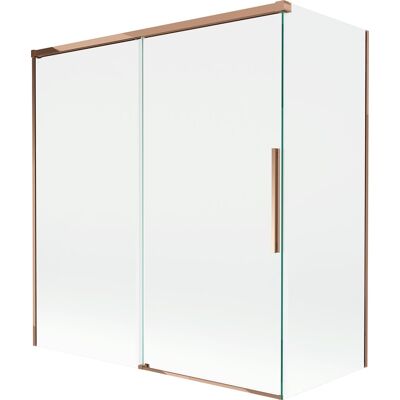 Mexen Rox parawan nawannowy 2-skrzydłowy rozsuwany 150 + 70 x 150 cm, transparent, różowe złoto - 8C9-150-070-60-00 Mexen Rox parawan nawannowy 2-skrzydłowy rozsuwany 150 + 70 x 150 cm, transparent, różowe złoto - 8C9-150-070-60-00