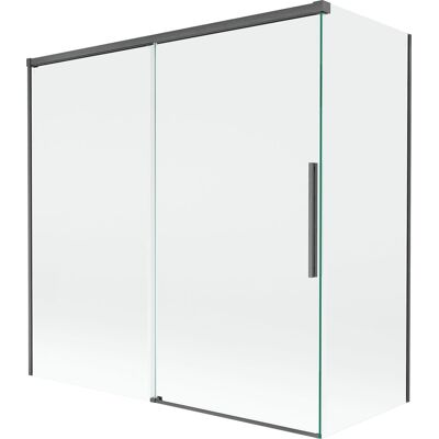 Mexen Rox parawan nawannowy 2-skrzydłowy rozsuwany 160 + 75 x 150 cm, transparent, gun gray szczotkowany - 8C9-160-075-66-00 Mexen Rox parawan nawannowy 2-skrzydłowy rozsuwany 160 + 75 x 150 cm, transparent, gun gray szczotkowany - 8C9-160-075-66-00