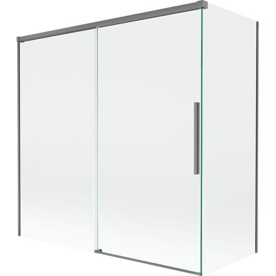 Mexen Rox parawan nawannowy 2-skrzydłowy rozsuwany 160 + 75 x 150 cm, transparent, gun metal - 8C9-160-075-95-00 Mexen Rox parawan nawannowy 2-skrzydłowy rozsuwany 160 + 75 x 150 cm, transparent, gun metal - 8C9-160-075-95-00