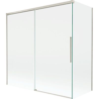 Mexen Rox parawan nawannowy 2-skrzydłowy rozsuwany 160 + 75 x 150 cm, transparent, nikiel szczotkowany - 8C9-160-075-97-00 Mexen Rox parawan nawannowy 2-skrzydłowy rozsuwany 160 + 75 x 150 cm, transparent, nikiel szczotkowany - 8C9-160-075-97-00