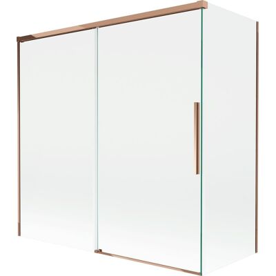 Mexen Rox parawan nawannowy 2-skrzydłowy rozsuwany 160 + 75 x 150 cm, transparent, różowe złoto - 8C9-160-075-60-00 Mexen Rox parawan nawannowy 2-skrzydłowy rozsuwany 160 + 75 x 150 cm, transparent, różowe złoto - 8C9-160-075-60-00
