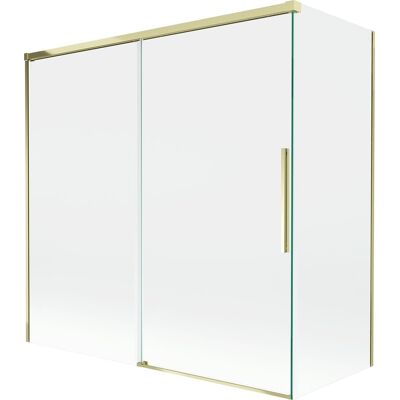 Mexen Rox parawan nawannowy 2-skrzydłowy rozsuwany 160 + 75 x 150 cm, transparent, złoty - 8C9-160-075-50-00 Mexen Rox parawan nawannowy 2-skrzydłowy rozsuwany 160 + 75 x 150 cm, transparent, złoty - 8C9-160-075-50-00