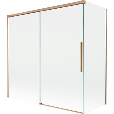 Mexen Rox parawan nawannowy 2-skrzydłowy rozsuwany 160 + 80 x 150 cm, transparent, miedż szczotkowana - 8C9-160-080-65-00 Mexen Rox parawan nawannowy 2-skrzydłowy rozsuwany 160 + 80 x 150 cm, transparent, miedż szczotkowana - 8C9-160-080-65-00