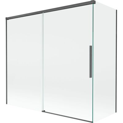 Mexen Rox parawan nawannowy 2-skrzydłowy rozsuwany 170 + 75 x 150 cm, transparent, gun gray szczotkowany - 8C9-170-075-66-00 Mexen Rox parawan nawannowy 2-skrzydłowy rozsuwany 170 + 75 x 150 cm, transparent, gun gray szczotkowany - 8C9-170-075-66-00