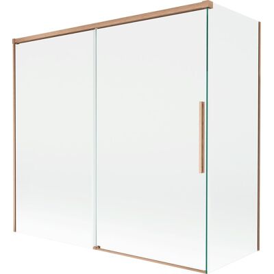 Mexen Rox parawan nawannowy 2-skrzydłowy rozsuwany 170 + 75 x 150 cm, transparent, miedż szczotkowana - 8C9-170-075-65-00 Mexen Rox parawan nawannowy 2-skrzydłowy rozsuwany 170 + 75 x 150 cm, transparent, miedż szczotkowana - 8C9-170-075-65-00