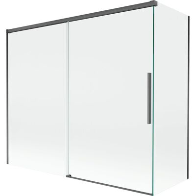 Mexen Rox parawan nawannowy 2-skrzydłowy rozsuwany 180 + 90 x 150 cm, transparent, gun gray szczotkowany - 8C9-180-090-66-00 Mexen Rox parawan nawannowy 2-skrzydłowy rozsuwany 180 + 90 x 150 cm, transparent, gun gray szczotkowany - 8C9-180-090-66-00